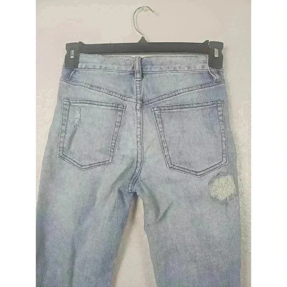 Free People Womens Distressed Light Wash Ripped Frayed Hem Jeans Size W24 - Picture 8 of 9